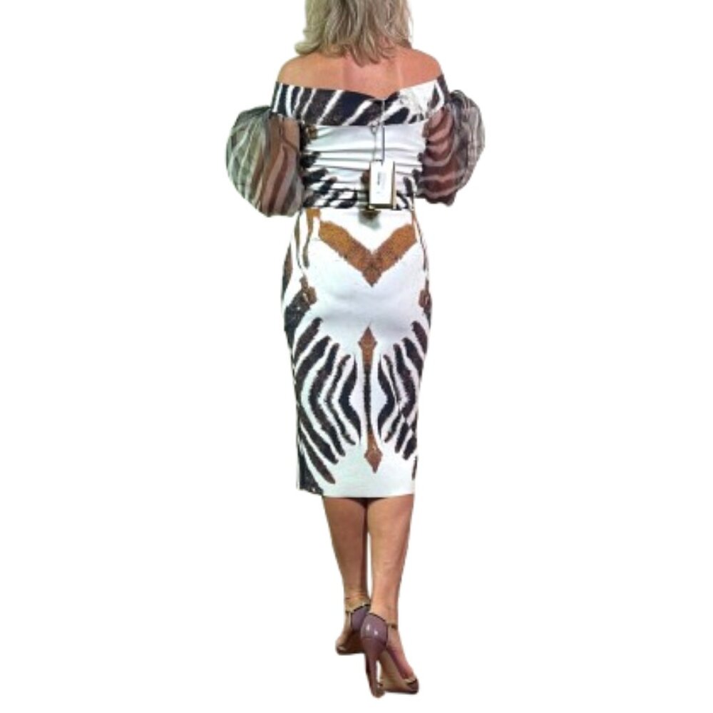 NWT Auc La Petite Robe Di Chiara Boni Saida Animal Print Ruffle Dress 4 $856 - Picture 8 of 14